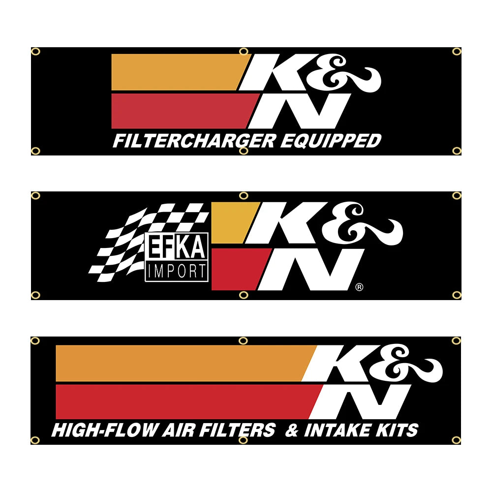 bannière publicitaire moderne logo kn noir blanc orange rouge jaune bleu géométrique polyester super
