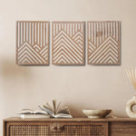 panneau décoratif mural moderne marron foncé blanc rayures bois chambre salon