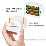 veilleuse led détecteur mouvement blanc moderne adhésif batteries aaa 62x42x22 mm