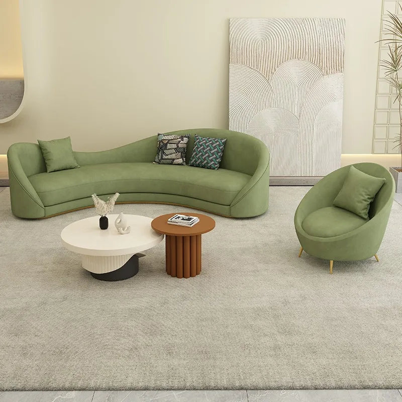 canapé moderne vert olive forme bois flanelle coussins décoratifs minimaliste adultes