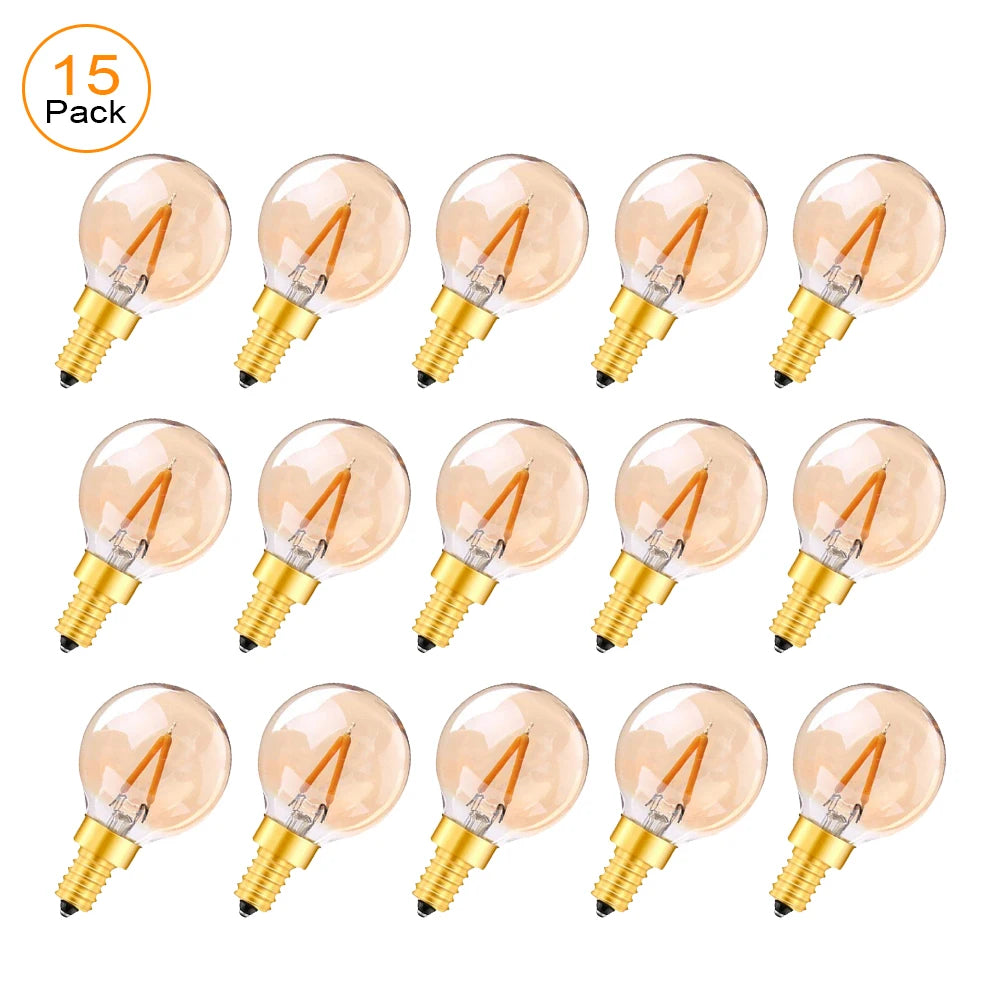 ampoules led vintage globe marron clair transparentes e12 220v 20000h 249 lumens 360°