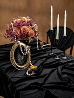 nappe noire velours halloween classique geometrique table manger décoration mariage festivité polyester
