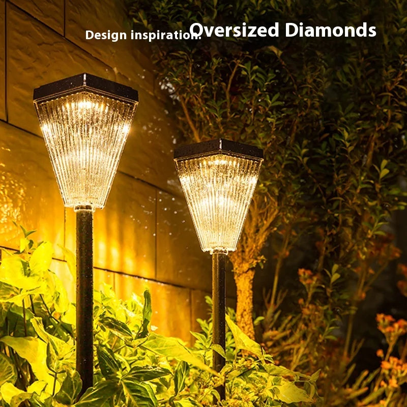 lampes solaires modernes haute luminosité led autonome noir blanc strass