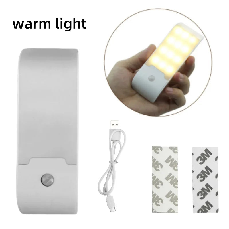 veilleuse led rechargeable sans fil adhésive motion sensor moderne blanc urgence chambre couloir escalier