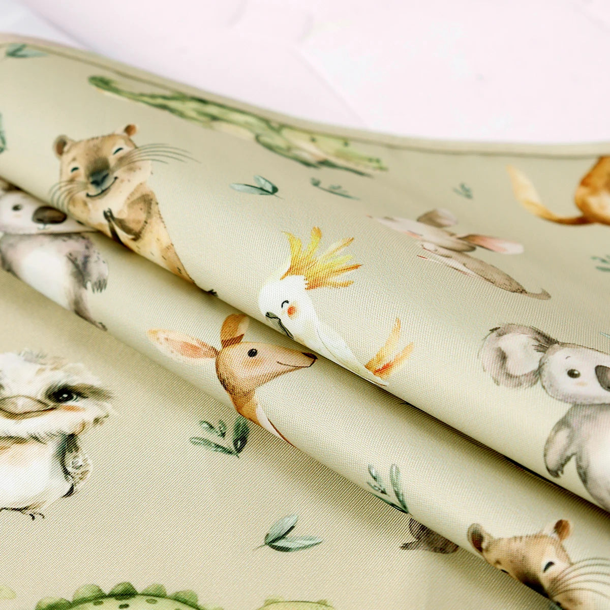 tapis bébé animaux mignons oiseaux lapins koalas 70cm 50cm polyester beige clair imperméable réutilisable