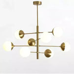 suspension lumineuse moderne sphères translucides or blanc scandinave led 10 têtes 12 têtes