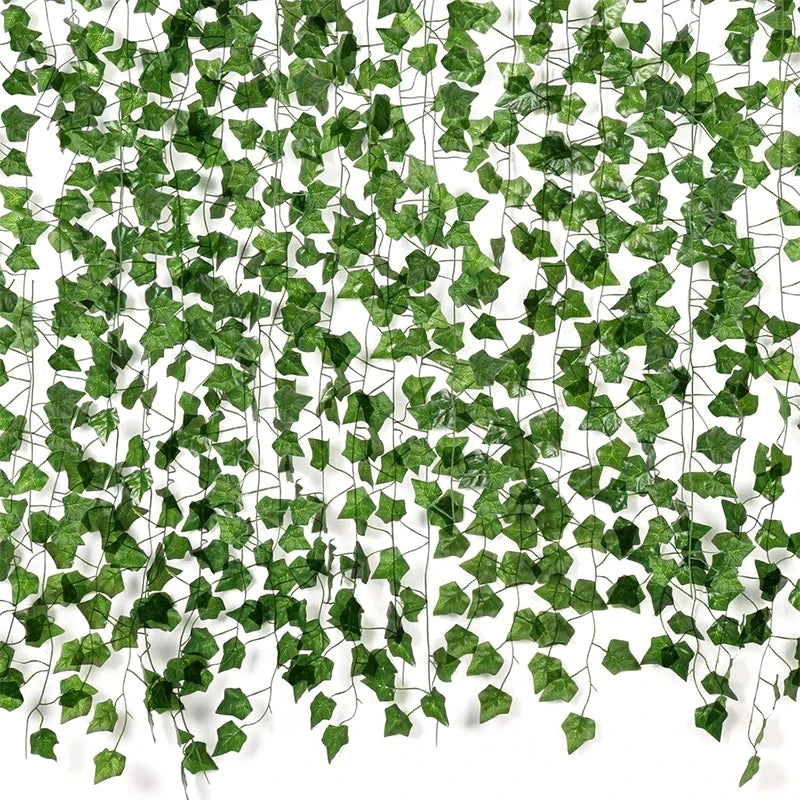 guirlande feuilles lierre artificielles vertes décoration jardin mariage fête plante vigne naturelle