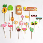 décoration fête hawaïenne ananas flamant rose palmier fruits coquille noix coco lunettes soleil clips