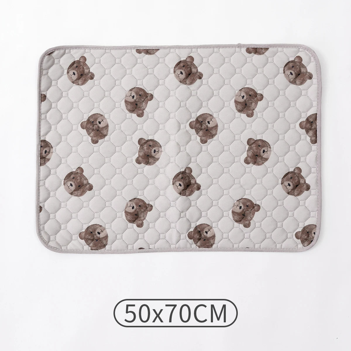 tapis animal grès beige ours marron texture quadrillée moderne doux absorbant