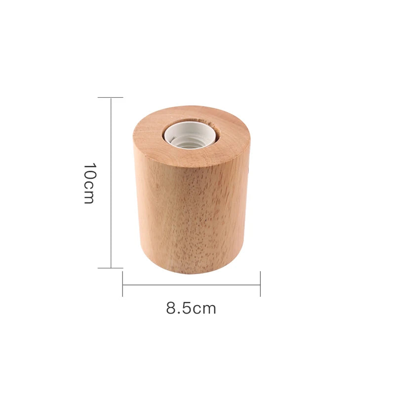 base lampe bois naturel blanc moderne minimaliste fixée E27 câble électrique interrupteur