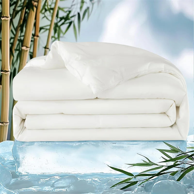 couvre lit été léger 100 bambou imprimé blanc moderne chambre lavable qualitéluxueuse