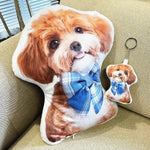 coussin personnalisable chien expressions marron clair porte clés anniversaire halloween festival amusant mini cadeau