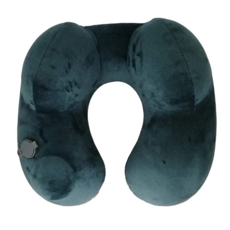 coussin voyage gris velours confortable portable boutons sac rangement shaped