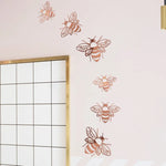 autocollants abeilles or noir moderne minimaliste adhésif 12 pièces chambre enfant décoration intérieure festive