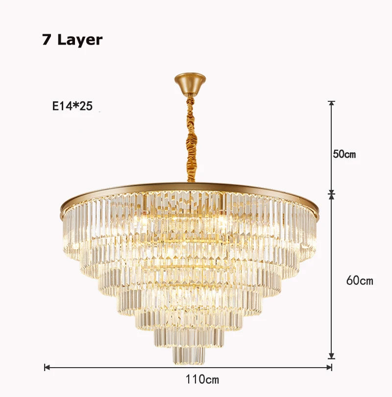 lustre moderne élégant doré transparent prismes géométriques câble led chambre salle mangerhôtel