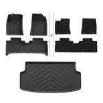 tapis sol voiture noir rayures diagonales surface rugueuse moderne résistant poignées compartiments rangement