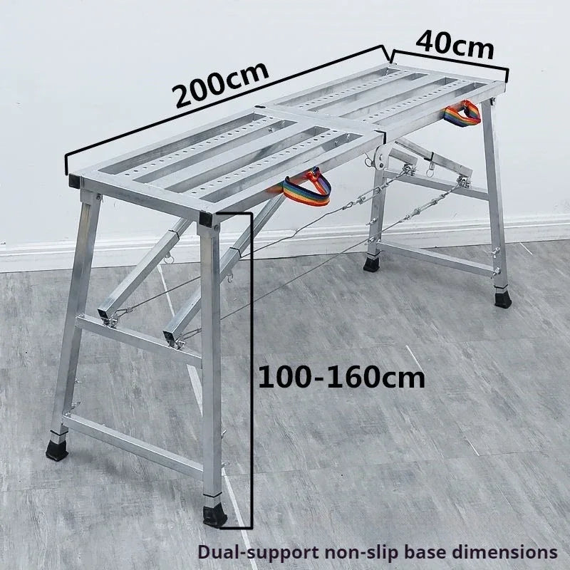 table pliante argentée structure métallique moderne poignées anti dérapante pliante portative