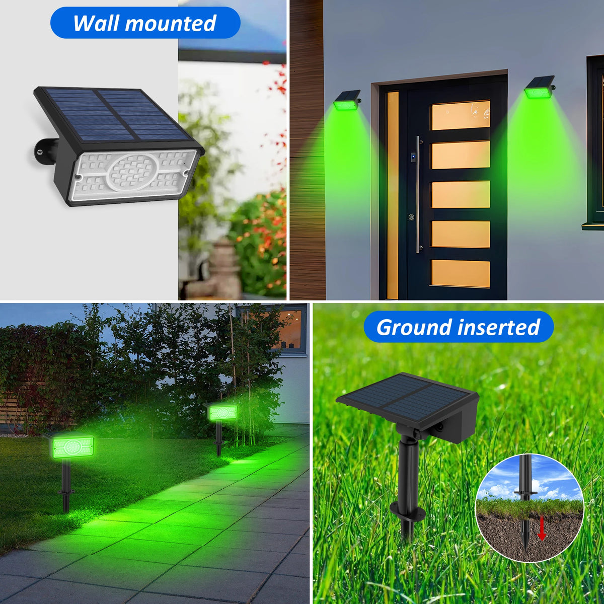 projecteur solaire led ip65 protection aluminium facile jardin moderne opaque noir
