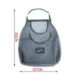 sac rangement maille gris vert moderne poignées crochets LIFE IS HARD ENJOY SOFT