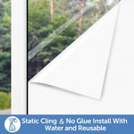 film fenêtre confidentialité blanc translucide mat protection solaire thermique autocollant statique pvc décoratif