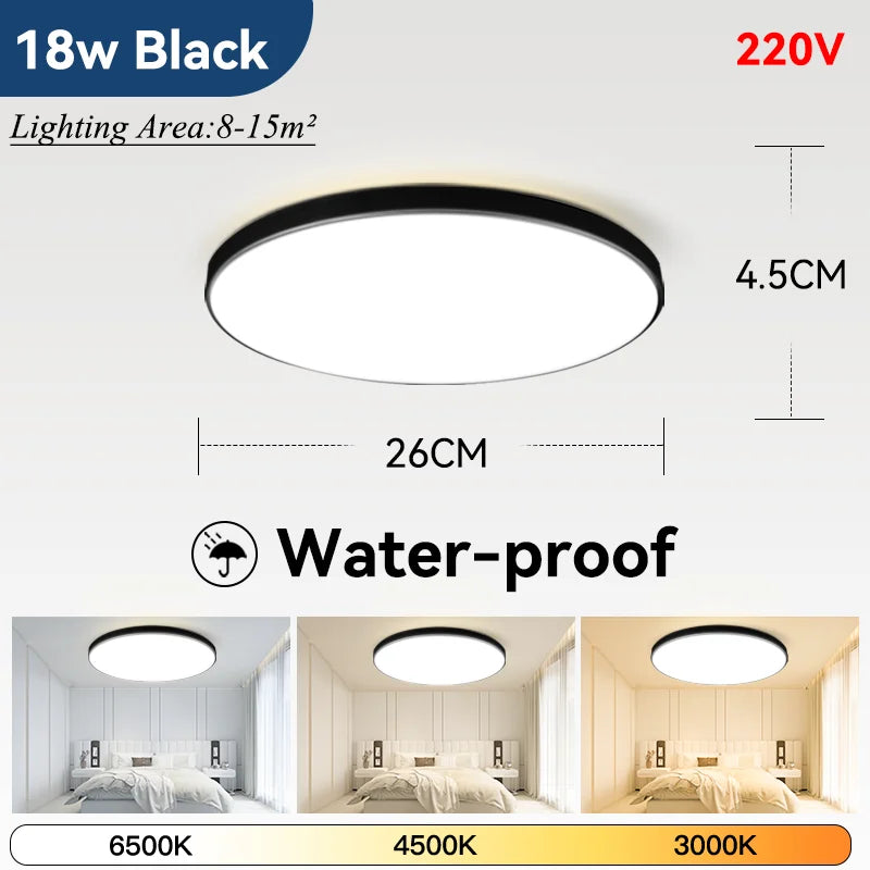 lampe moderne blanc 18w 20w 30w 220v éclairage quotidien ultrafine led