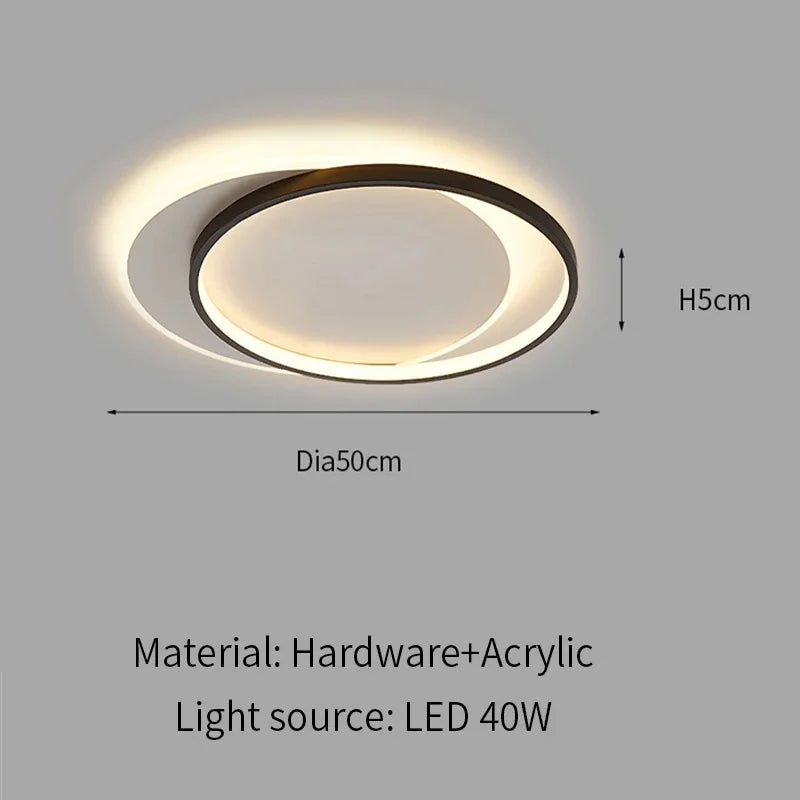 plafonnier led moderne blanc noir empilable cuisine salon chambre coucher
