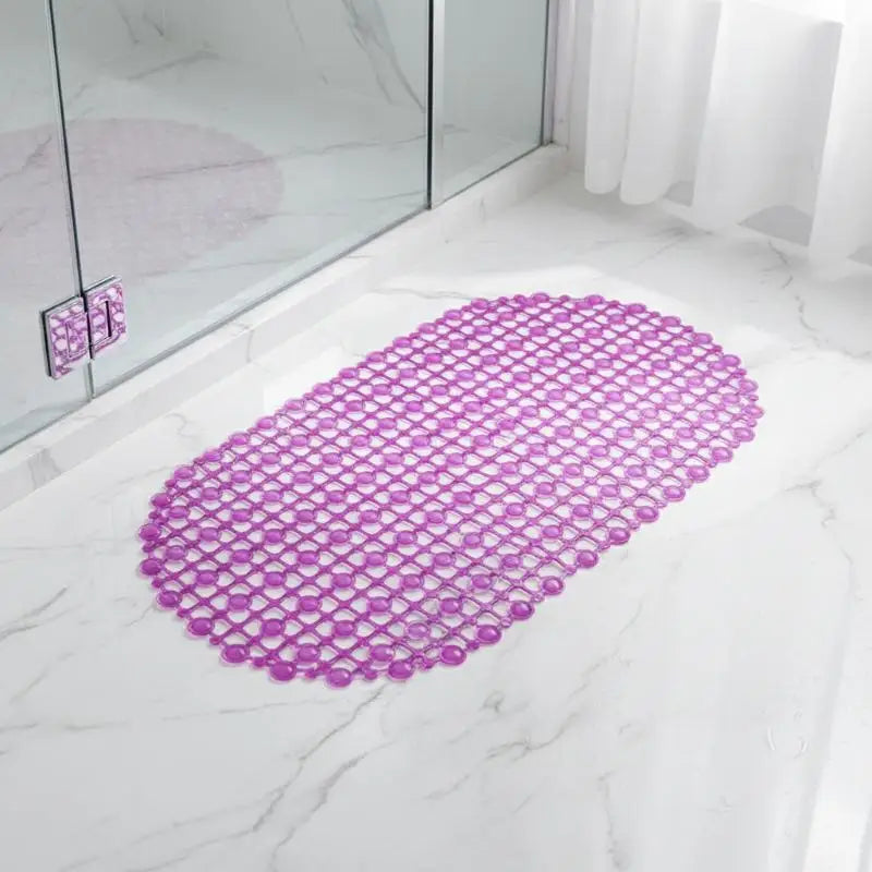 tapis bain rose violet reseau billes pvc anti dérapant moderne ventouses salle bain