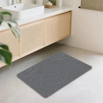 tapis bain antidérapant gris foncé vert moderne 40x60cm ondulé relief absorbant