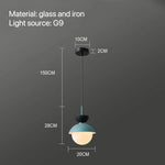 suspension lumineuse moderne pendentif câble bleu rose gris sphérique mat