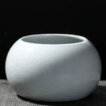 pot fleurs céramique porcelaine glacé craquelé moderne minimaliste vert gris opaque