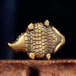 statuettes animales dorées statuette crocodile détaillée artisanat métal feng shui décoration intérieure ornement maison
