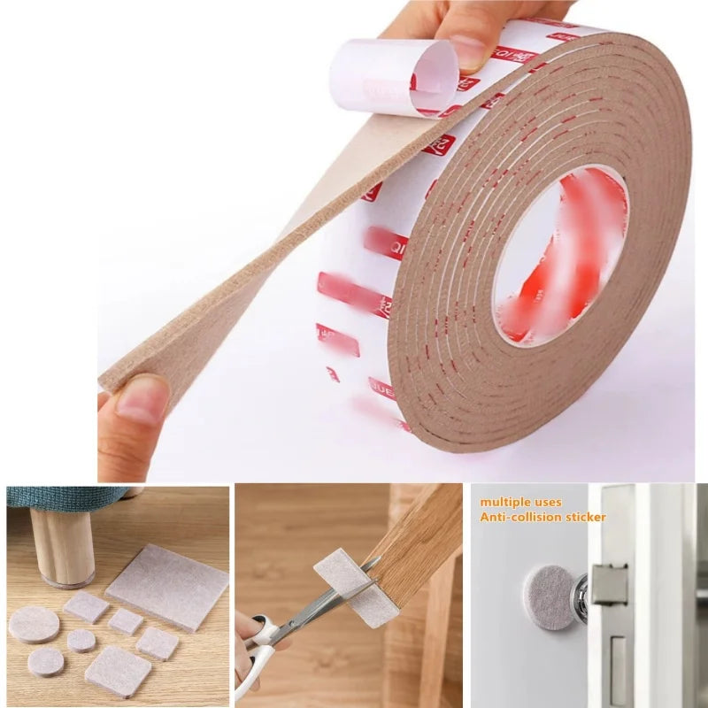 protecteur sol antidérapant feutre adhésif beige pratique longévité meuble chaise rouleau pièces