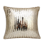 housse coussin paillettes argentées moderne 38x38cm decoration salon lit voiture polyester