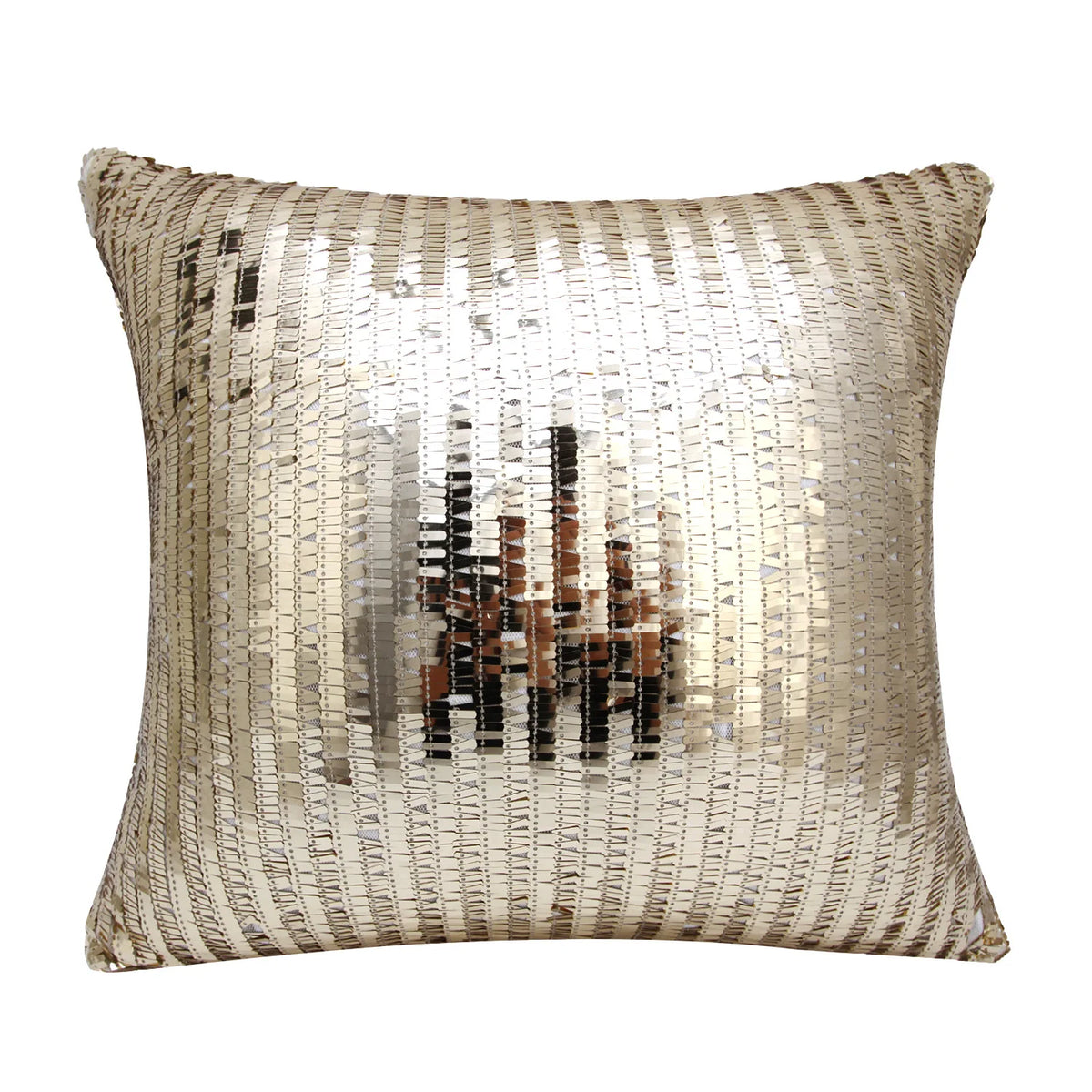 housse coussin paillettes argentées moderne 38x38cm decoration salon lit voiture polyester