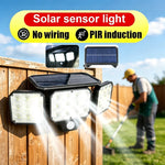 lampe solaire détecteur mouvement noir led ip65 murale moderne sécuritéextérieur jardin