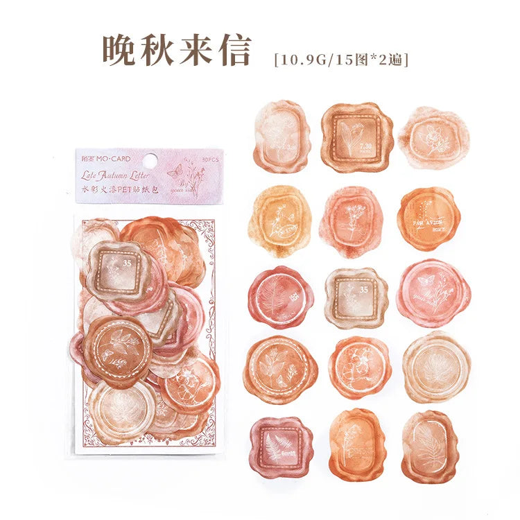 timbres sel multicolores motifs floraux géométriques vintage romantique adhésifs étiquettes paquets