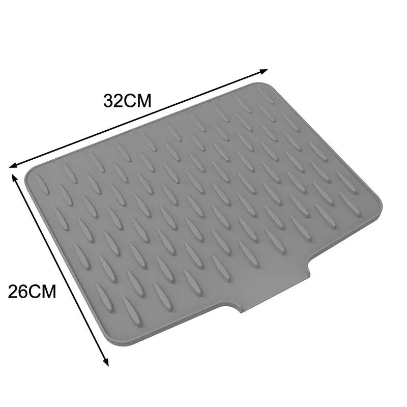 tapis cuisine vert foncé rayures noires moderne antidérapant drainage efficace assaisonnement vaisselle silicium