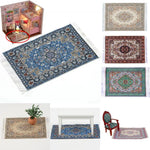 tapis rectangulaire traditionnel motif floral bordure frisée adhésif opacité rétro textiles vintage