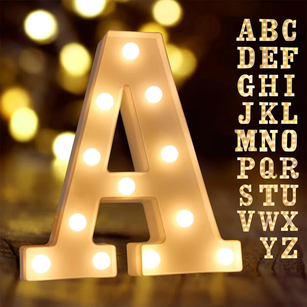 lettre lumineuse décorative led blanche rétro vintage suspendue clip fête anniversaire mariage