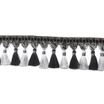 ruban franges polyester rose pâle rose clair gris clair noir beige motifs dorés classique