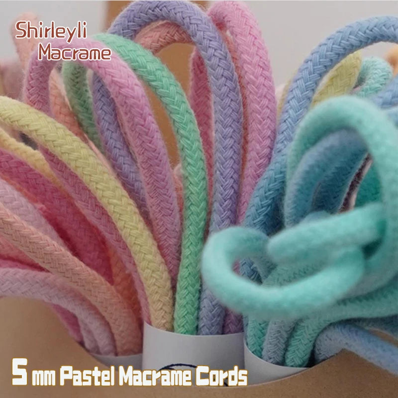 corde macramé multicolore tressée 100 coton 3.3 yds haute ténacité créative artisanale pastel rose