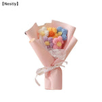 bouquet fleurs artificielles tricotées coton violet rose bleu modernes décoration intérieure anniversaire mariage valentin