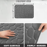 tapis bain antidérapant absorbant motif galets gris moderne minimaliste rapide machine sec