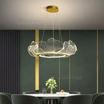 suspension lumineuse contemporaine filigrane floral blanc doré élégante intérieur lumière blancheversible