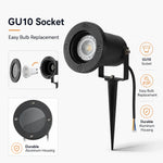 spot jardin extérieur moderne épingle sol verre trempé ip65 led 3000k 4000k 6000k 7w