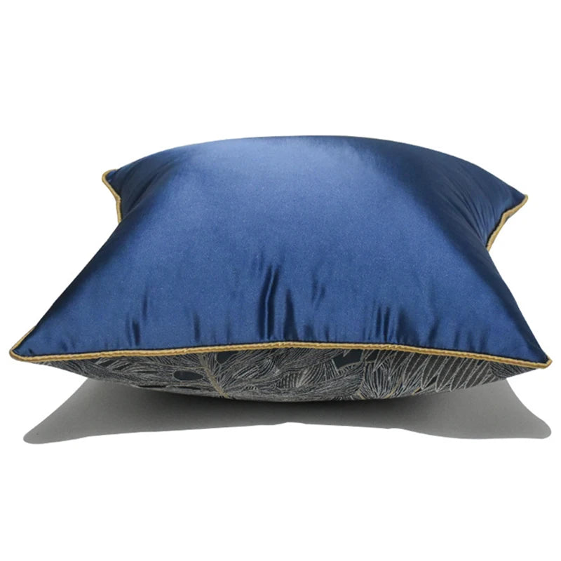 feuilles tropicales bleu marine coussin adhésif moderne decoration maison 50x50cm 45x45cm 40x60cm 30x50cm