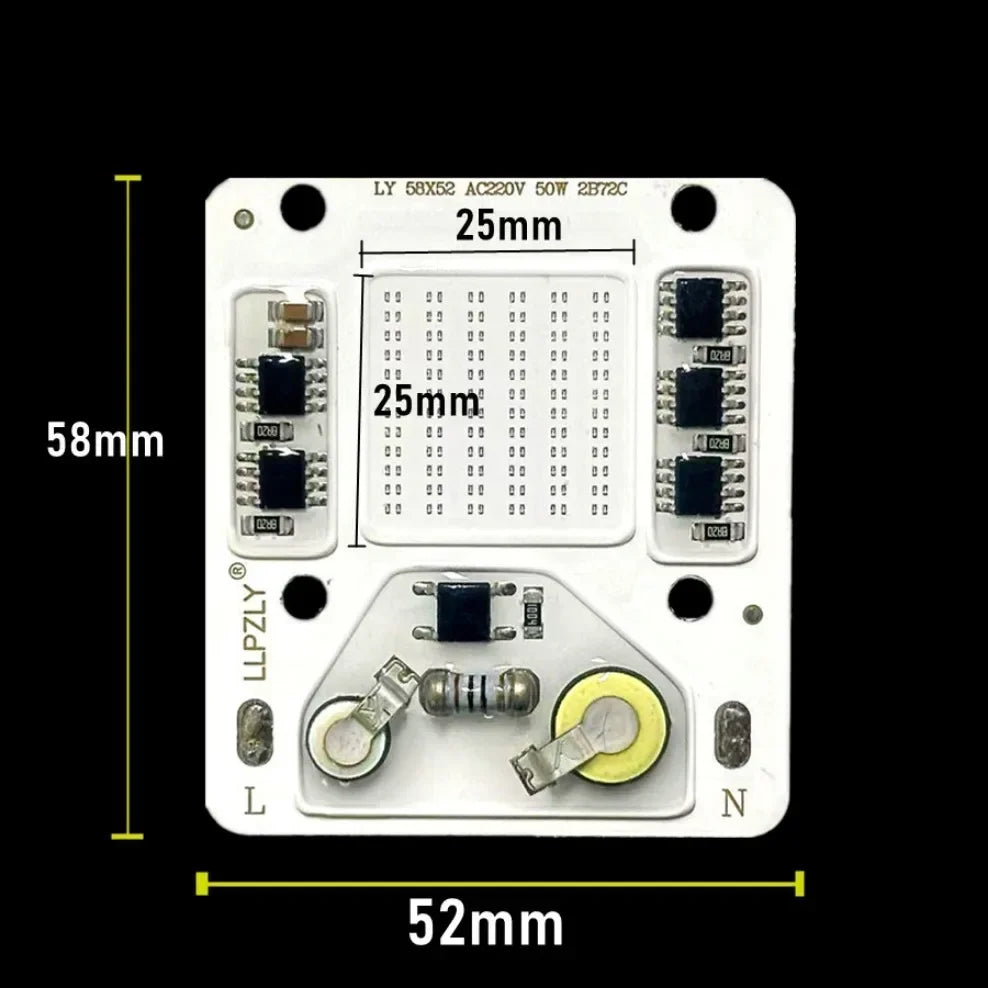 ampoule led cob 50w ac 220v blanc jaune rouge extérieure spotlight chip led moderne