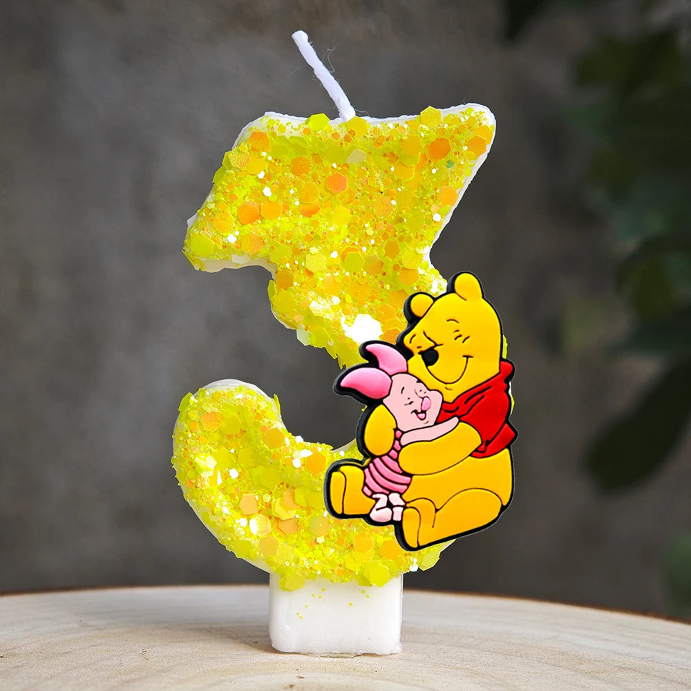 bougies chiffres winnie ourson piglet doré anniversaire enfant décorative festive themed birthday candles numbers
