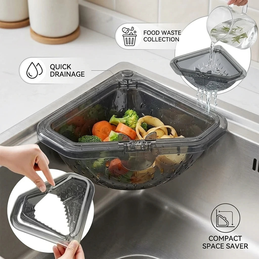 bac déchets moderne transparent aimanté évier cuisine organisateur filtrant lisse