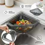 bac déchets moderne transparent aimanté évier cuisine organisateur filtrant lisse